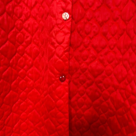 Texsheen Lingerie Vintage Quilted House Coat Robe Red Size M - Picture 8 of 11